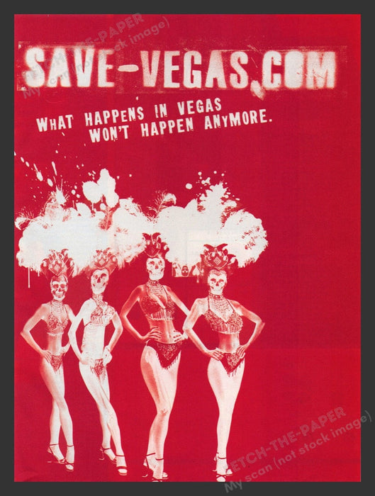 2006 Save-Vegas "What happens in Vegas won't happen anymore" Video Game Print Ad Fetch the Paper!