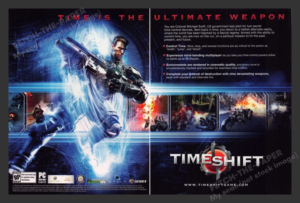 2006 TimeShift Video Game Print Advertisement (2 pgs)