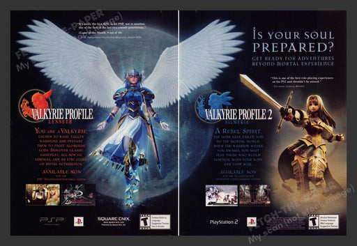 2006 Valkyrie Profile 2 Lenneth & Silmeria Video Game Print Ad 2 pages Fetch the Paper!