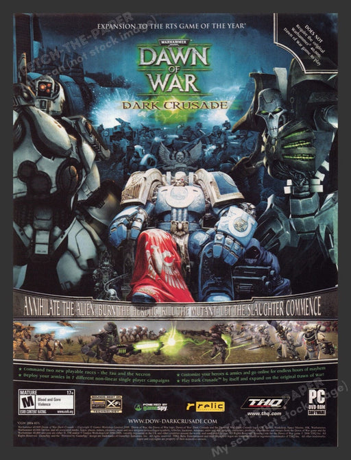2006 Warhammer 40,000: Dawn of War: Dark Crusade Video Game Print Advertisement Fetch the Paper!