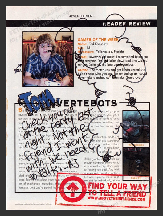 2007 Above the Influence Anti-drug Weed & Note Print Advertisement