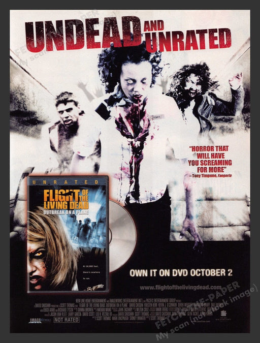 2007 Flight of the Living Dead: Outbreak on a Plane Print Advertisement Ad