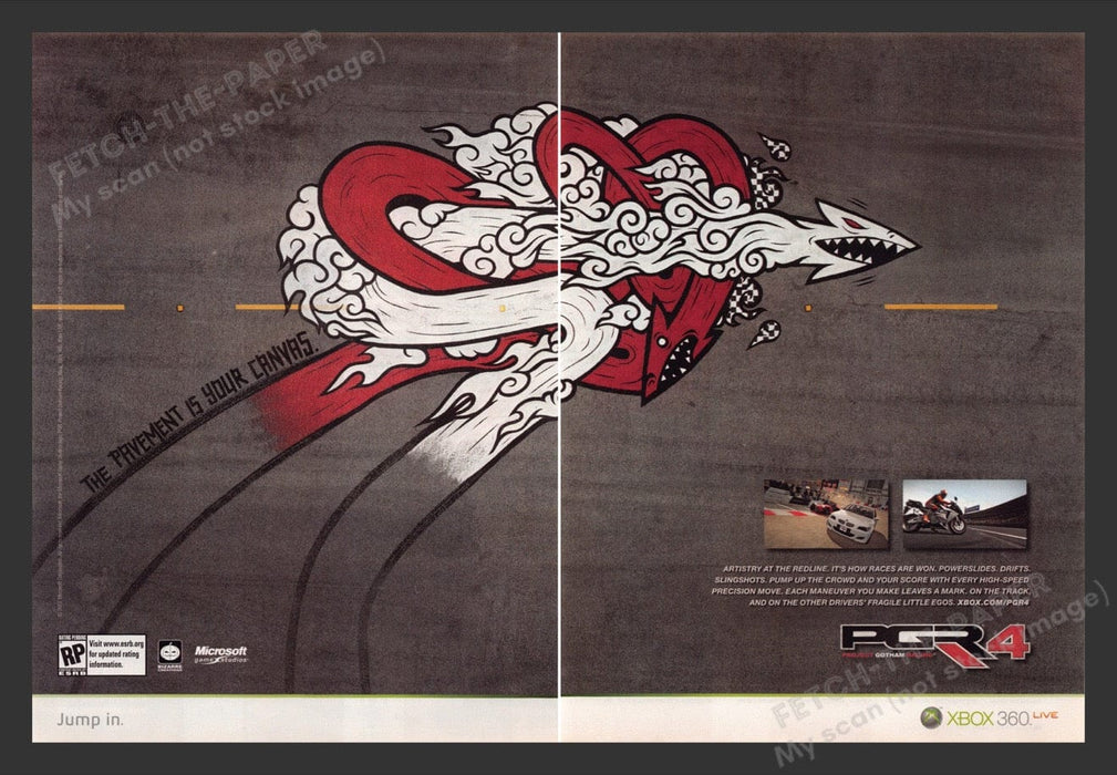 2007 PGR 4: Project Gotham Racing Video Game Print Advertisement (2 pgs) Fetch the Paper!