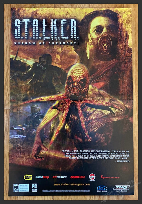 2007 S.T.A.L.K.E.R. Shadow of Chernobyl Fold Out 10.5" x 16" Video Game Poster