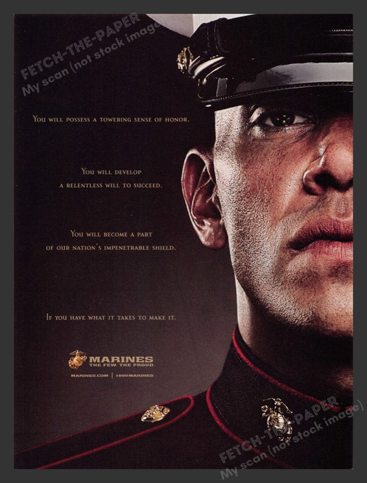2008 U.S. Marines "Towering sense of honor" Print Advertisement Ad
