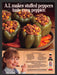 1987 "A1 Savory Stuffed Peppers" Recipe Print Advertisement Ad