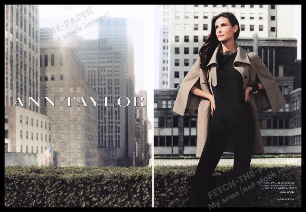 Ann Taylor Demi Moore  2000s Print Advertisement (2 pages) 2011 Clothing Fetch the Paper!