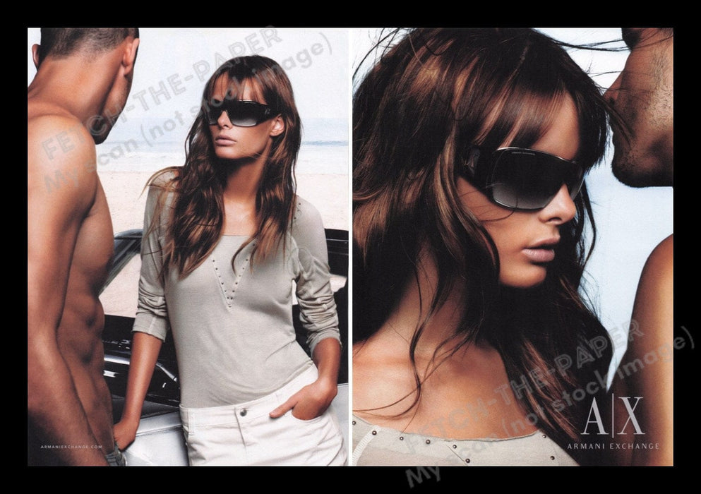 Armani Exchange Clothing 2000s Print Advertisement (2 pages) 2007 Sexy Couple Fetch the Paper!