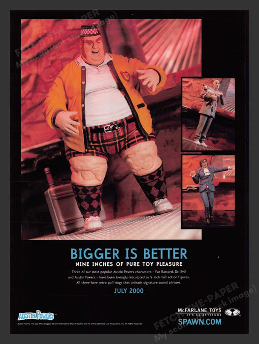 2000 Austin Powers Fat Bastard Movie Release Mike Meyers Print Advertisement Ad.