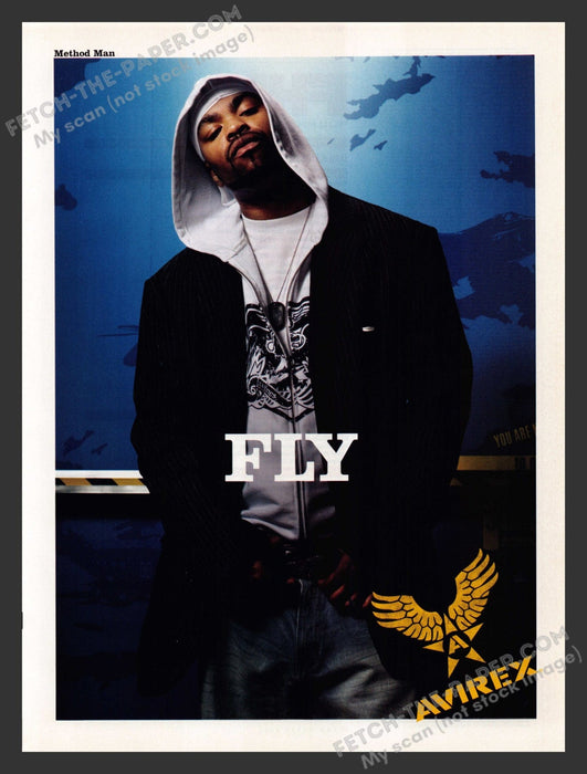 2005 Print Advertisement Avirex Clothing Hoodie Method Man Rapper / Musician Ad.