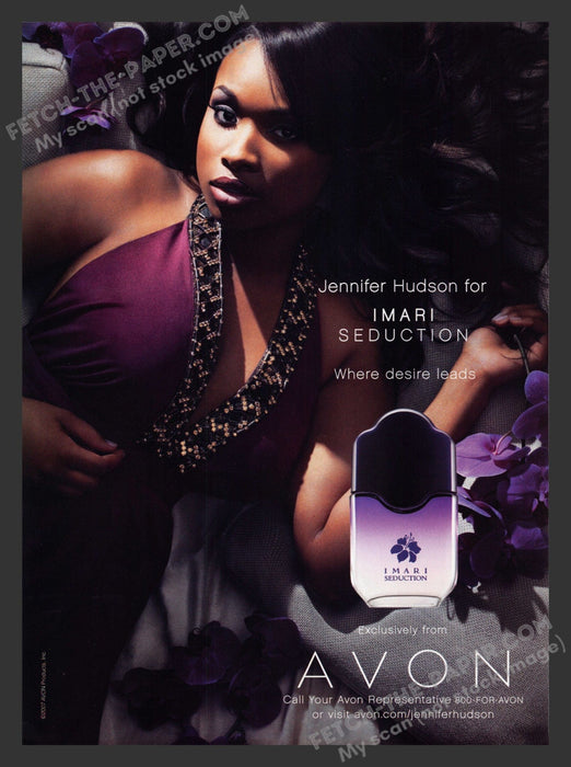 2007 Print Advertisement Avon Imari Seduction Perfume Jennifer Hudson Musician.