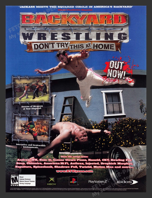 2003 Backyard Wrestling Video Game Print Advertisement
