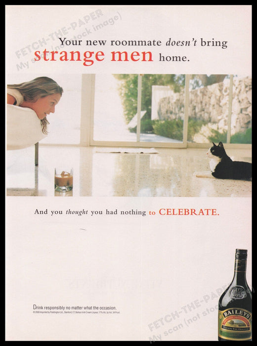 Baileys 2000s Print Advertisement Ad 2000 Fetch the Paper!