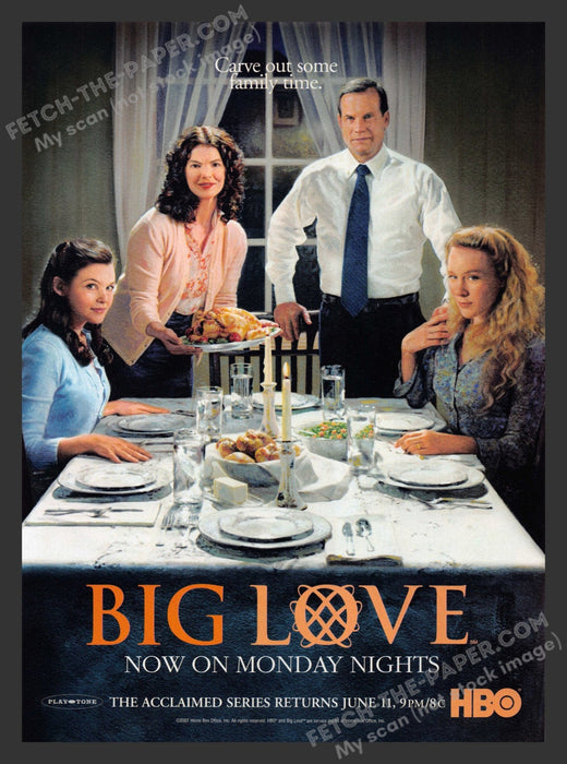 2007 Print Advertisement "Big Love" HBO T.V. Show Ad.