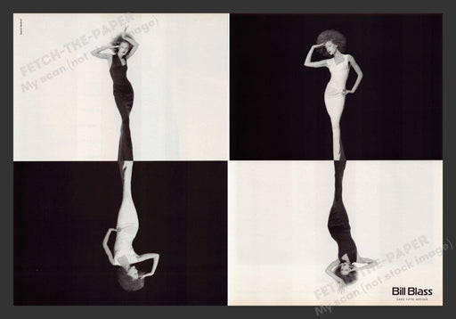 Bill Blass Reflection Model 1990s Print Advertisement (2 pages) 1996 Fetch the Paper!