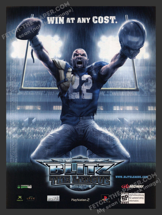 2005 Print Advertisement Blitz The League Video Game Ad.