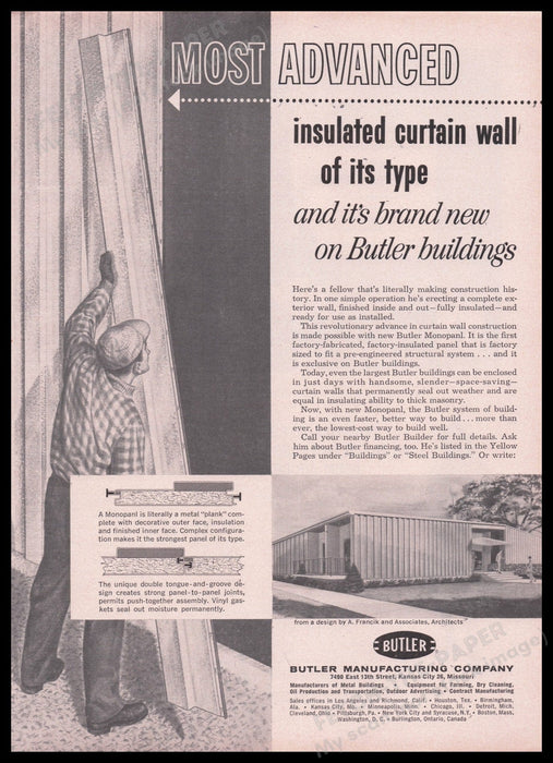 Butler Manufacturing Co. 1950s Print Advertisement Ad 1959 Fetch the Paper!