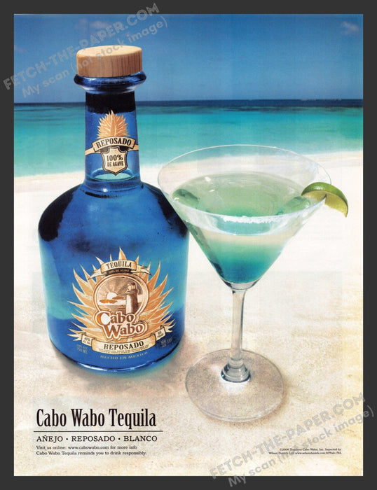 2005 Print Advertisement Cabo Wabo Tequila Beach Alcohol Ad.