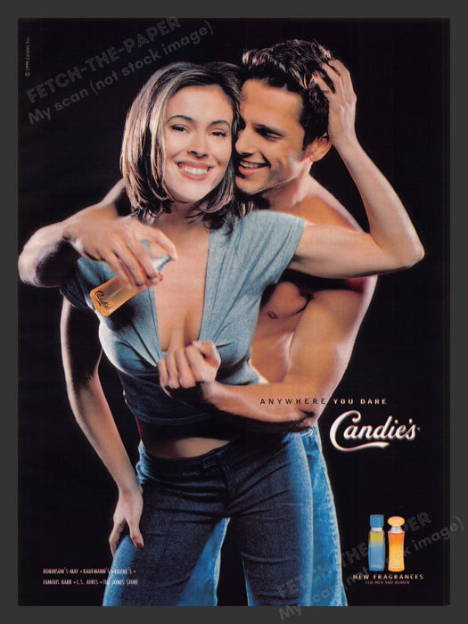 2000 Candies Fragrances Alyssa Milano Actress Cleavage Print Advertisement Ad.