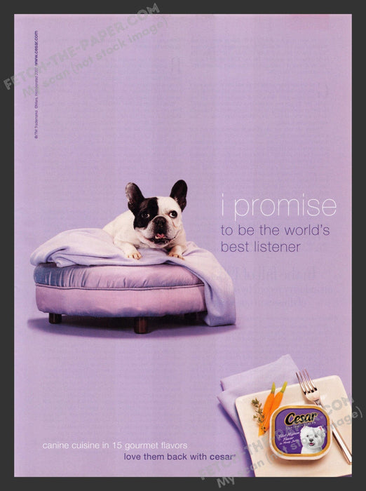 2007 Print Advertisement Cesar Dog Food French Bulldog Ad.