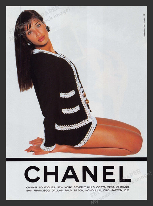 Chanel 1990s Print Advertisement 1994 Boutique Clothing Legs Kneeling Fetch the Paper!