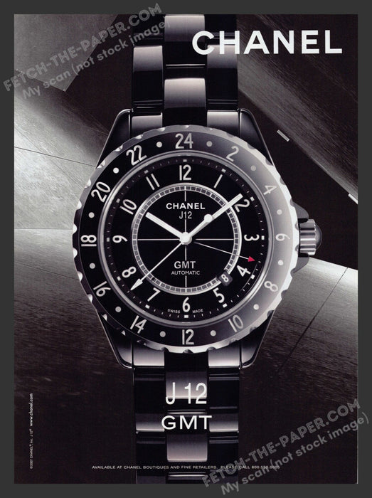 2007 Print Advertisement Chanel Watches "J 12 GMT" Ad.