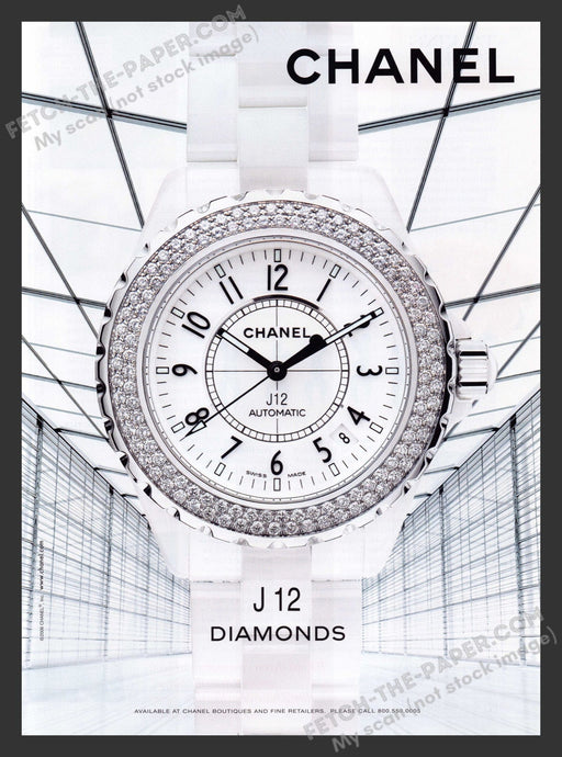 2006 Print Advertisement Chanel Watches J12 Diamonds White Ad.