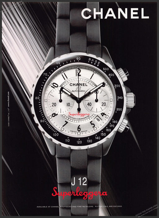 2007 Print Advertisement Chanel Watches J12 Superleggera Ad.