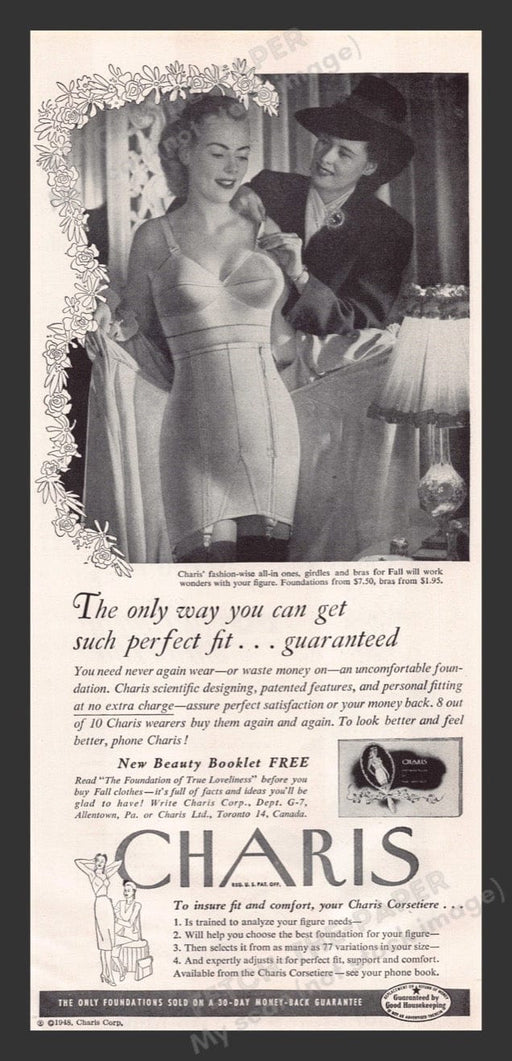 1948 Charis Girdles Getting Dressed Print Advertisement Ad
