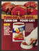1982 Print Advertisement Chef's Blend Cat Food Real Meat Juices White Cat Ad.