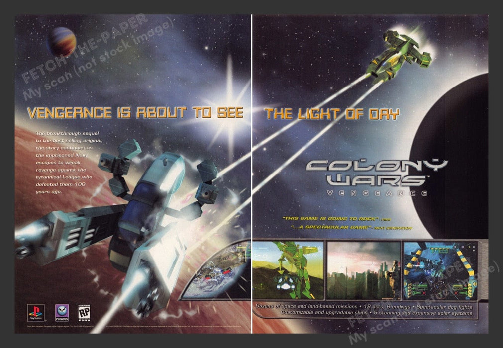 1998 Colony Wars: Vengeance Video Game Print Advertisement (2 Pages)