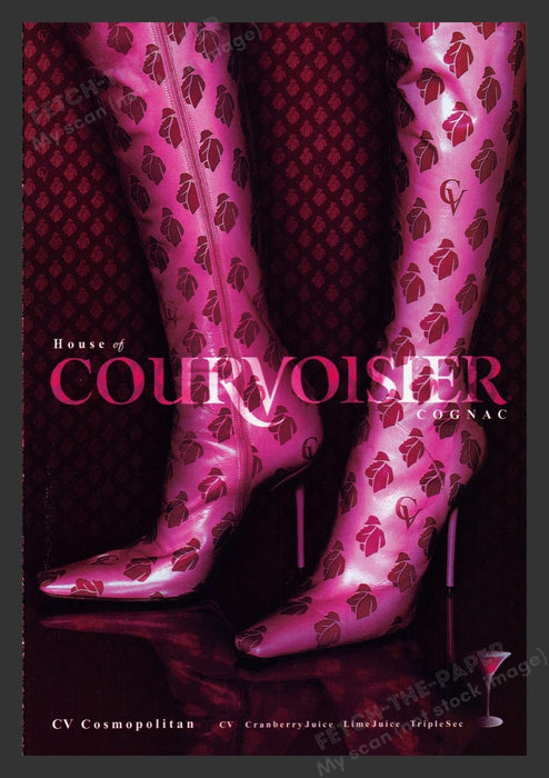 2000 Courvoisier Cognac Cranberry Boots Print Advertisement Ad