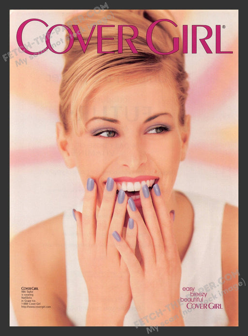 1997 Print Advertisement Cover Girl Niki Taylor Fashion Model Cosmetics /Nail Ad.