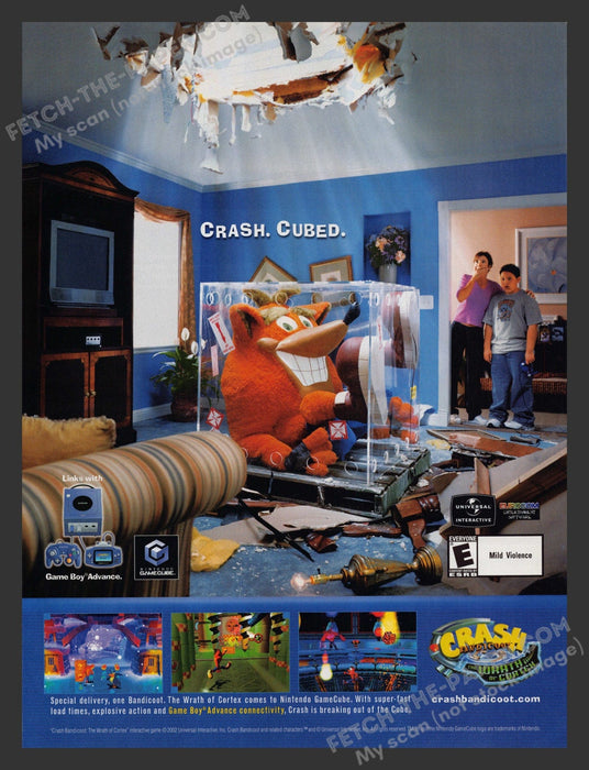 2002 Print Advertisement Video Game Crash Bandicoot: The Wrath of Cortex Ad.