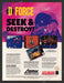 1991 Print Advertisement D-Force Video Game Ad.