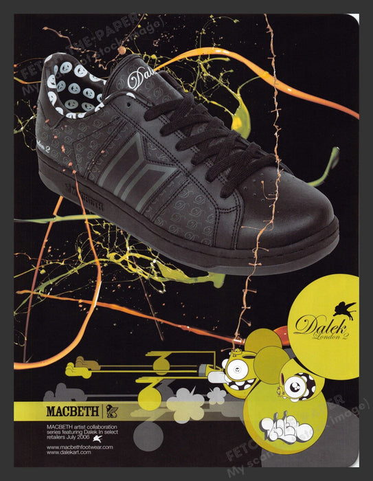 2005 Dalek London 2 Shoes Macbeth Artist Collaboration Print Advertisement Ad.