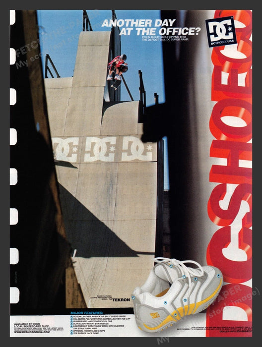 2001 DC Shoes Tekron Colin McKay Skateboarder Print Advertisement Ad