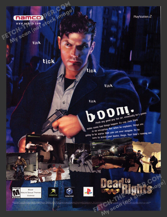 2002 Dead to Rights Video Game Print Advertisement.