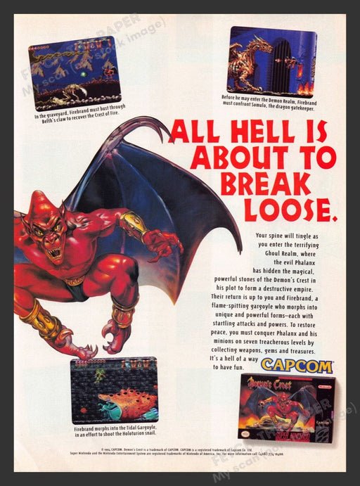 1994 Demon's Crest Video Game Print Advertisement