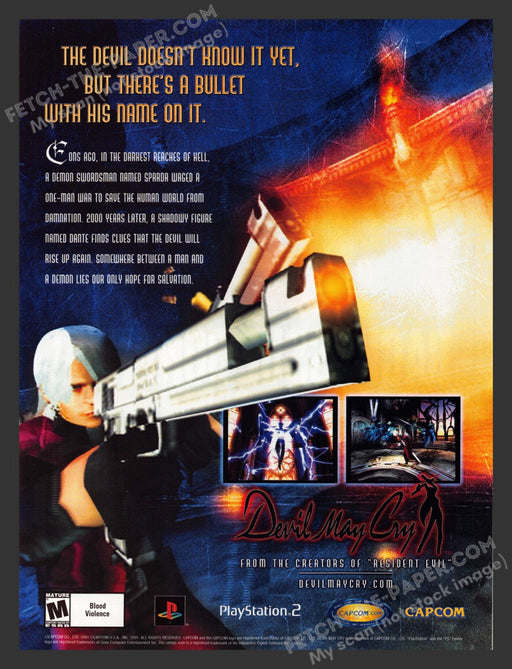 2001 Devil May Cry Video Game Print Advertisement.
