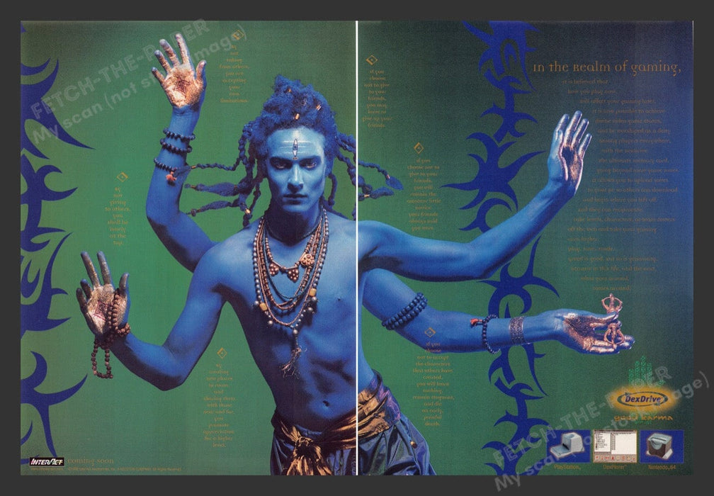 1998 Dex Drive DexPlorer "Good Karma" Video Game Print Advertisement (2 Pages)