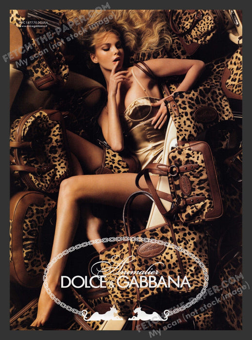 2007 Print Advertisement Dolce & Gabbana "Animalier" Collection Sexy Blonde Ad.