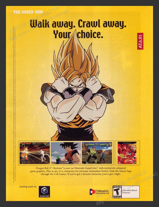 2003 Dragon Ball Z: Budoka Yellow Video Game Print Advertisement