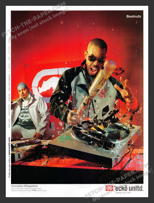 2001 Print Advertisement Ecko Unltd Clothing Beatnuts Hip Hop Musicians Ad.