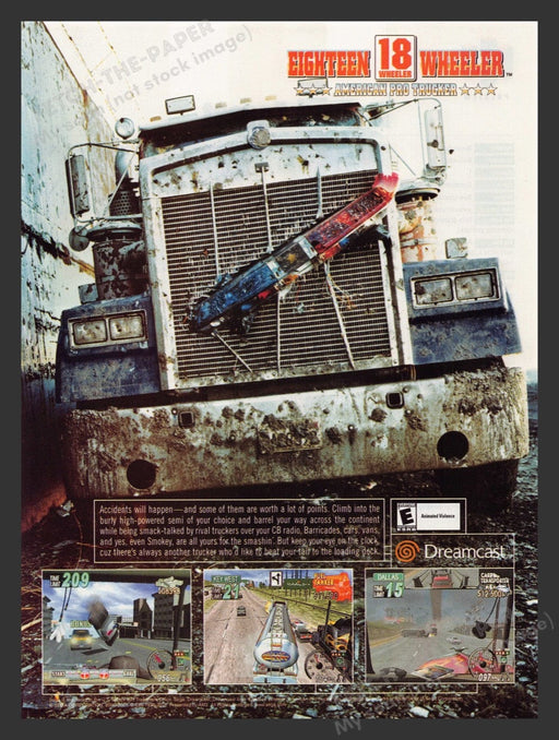 2001 Eighteen Wheeler: American Pro Trucker Video Game Print Advertisement