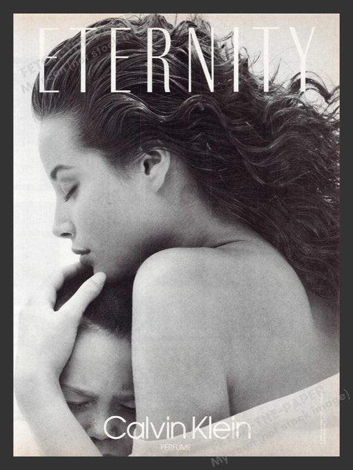1990 Eternity by Calvin Klein Christie Turlington & Child Print Advertisement Ad