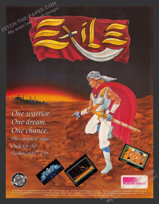 1991 Print Advertisement Exile Video Game Ad.
