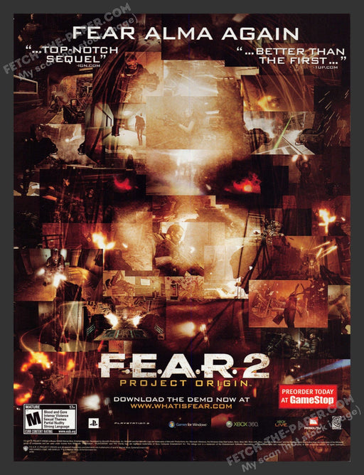2009 Print Advertisement F.E.A.R. 2: Project Origin Video Game Ad.
