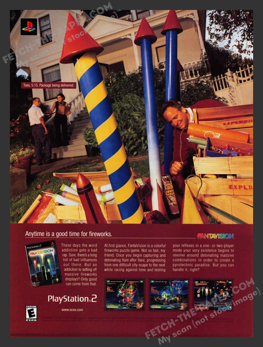 2001 Fantavision Fireworks Video Game Print Advertisement.