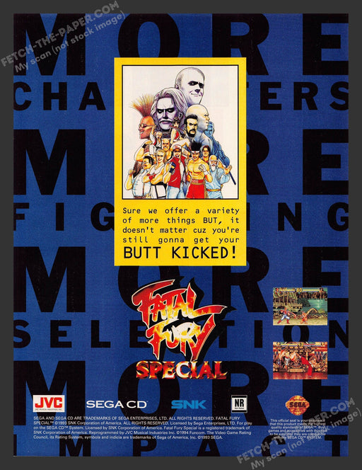 Fatal Fury Special Video Game 1990s Print Advertisement Ad Fetch the Paper!